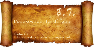 Boszkovicz Tanázia névjegykártya